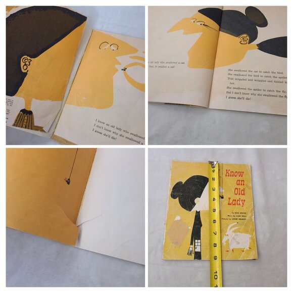 I Know An Old Lady Rose Bonne Alan Mills 1961 Abner Grabof Book + Sheet Music - Picture 8 of 9